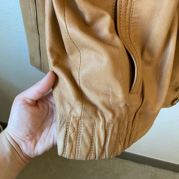 Kapraun Mens Leather Jacket, brown/tan - Picture 4 of 4